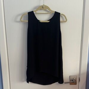 Chico’s Black Sleeveless Tank with Crossover Tulip Hem